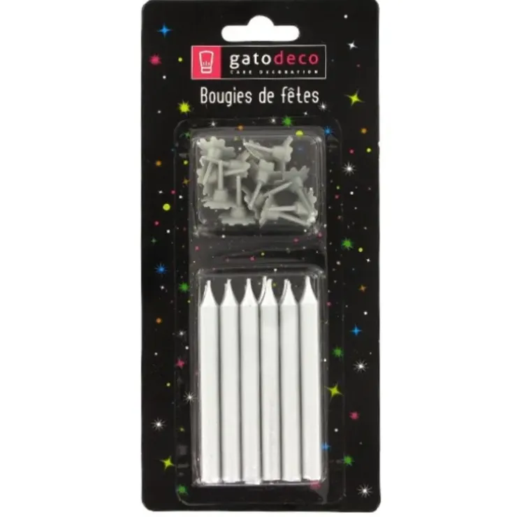 Cerf Dellier Bougie argentée (x 12) Outlet