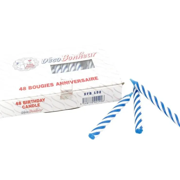 Cerf Dellier Bougie torsadée bleues (x48) New