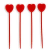 Cerf Dellier Bougies cœurs rouges sur pique haute (x 4)