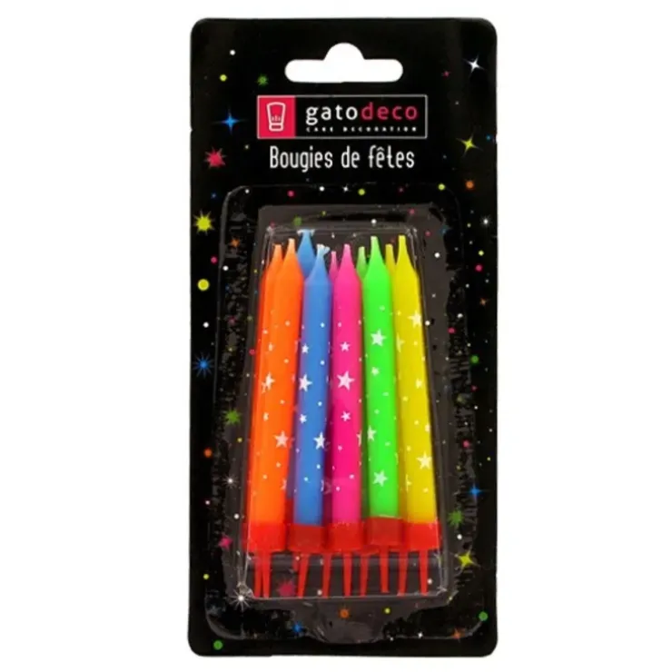 Cerf Dellier Bougies multicolores étoiles (x 10) Best