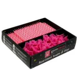 Cerf Dellier Bougies torsadées 6 cm et bobèches roses (x 125) Online