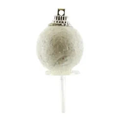 Cerf Dellier Boules de Noël blanches paillettes sur pique (x50) Outlet