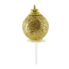 Cerf Dellier Boules de Noël dorées paillettes sur pique (x50) Clearance