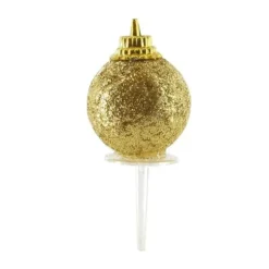 Cerf Dellier Boules de Noël dorées paillettes sur pique (x50) Clearance