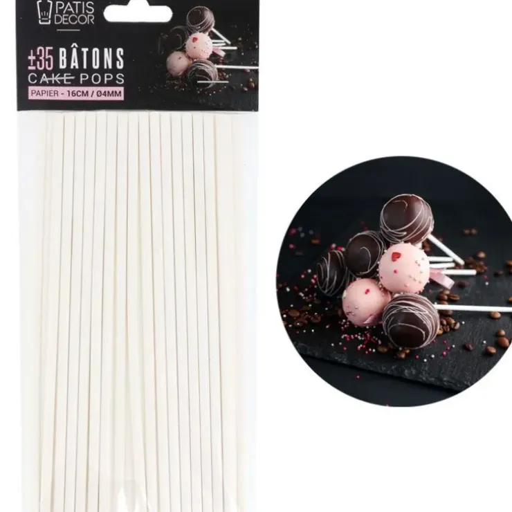 Cerf Dellier Bâtons à Cake Pops 16 cm (+/-35) Discount