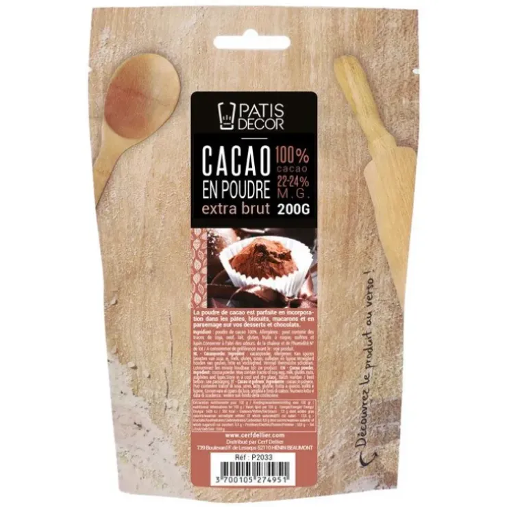 Cerf Dellier Cacao en poudre extra brut 200 g Best