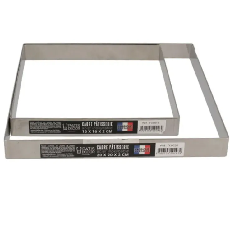 Cerf Dellier Cadre à pâtisserie inox H 2 cm - 16 x 16 cm Discount
