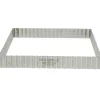 Cerf Dellier Cadre à tarte carré cannelé et perforé inox H 3 cm - 23 x 23 cm De Buyer Discount