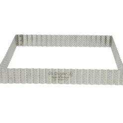 Cerf Dellier Cadre à tarte carré cannelé et perforé inox H 3 cm - 23 x 23 cm De Buyer Discount