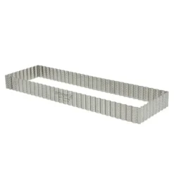 Cerf Dellier Cadre à tarte rectangulaire cannelé et perforé inox H 3 cm - 35 x 10 cm De Buyer Clearance