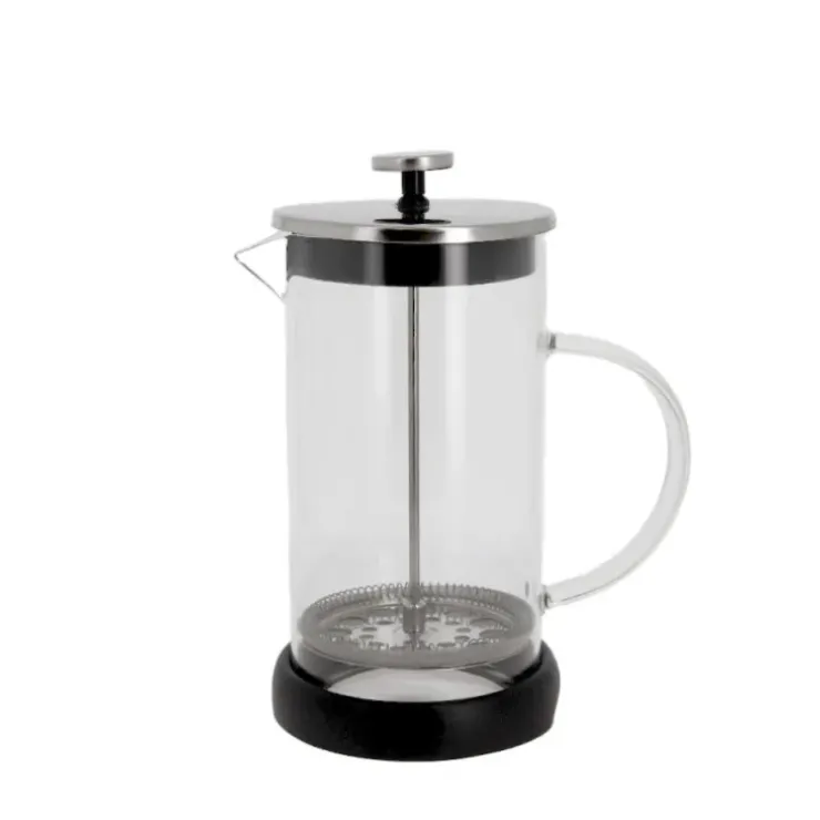 Cerf Dellier Cafetière à piston en verre couvercle noir - 600 ml Discount