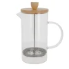 Cerf Dellier Cafetière à piston en verre couvercle bambou  - 1000 ml