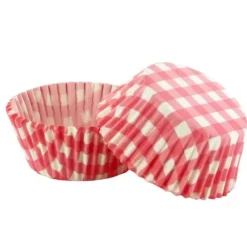 Cerf Dellier Caissettes cupcakes "Vichy rose" (x50) Clearance