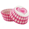 Cerf Dellier Caissettes cupcakes "Vichy cœur rose" (x50) Outlet