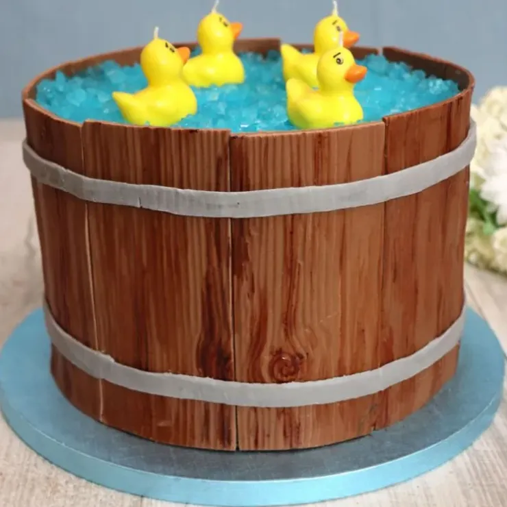 Cerf Dellier Cake Drum Rond Bleu Ø 35 cm Discount