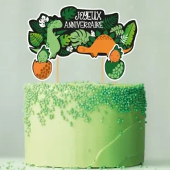 Cerf Dellier Cake topper assortis "Joyeux anniversaire" thème Dinosaures Outlet