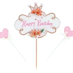 Cerf Dellier Cake topper assortis "Happy Birthday" thème vintage Best