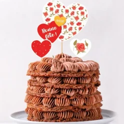 Cerf Dellier Cake topper assortis thème Romantique "Bonne fête" Discount