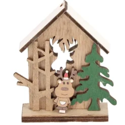 Cerf Dellier Cake topper en bois chalet de Noël Renne Best