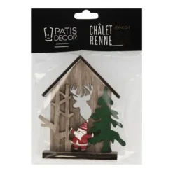 Cerf Dellier Cake topper en bois chalet de Noël Best