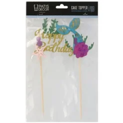 Cerf Dellier Cake topper Happy birthday sirène Clearance