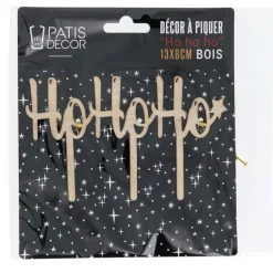 Cerf Dellier Cake topper Ho Ho Ho en bois Best