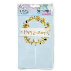 Cerf Dellier Cake topper "Happy birthday" New