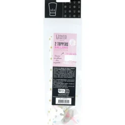 Cerf Dellier Cake toppers ballons & confettis (x2) Clearance