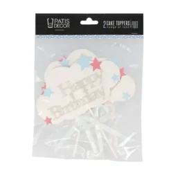 Cerf Dellier Cake Toppers nuages Happy Birthday (x 2) Hot