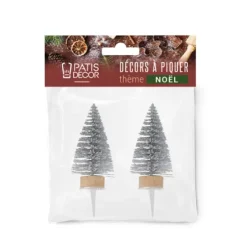 Cerf Dellier Cake toppers sapins argentés
