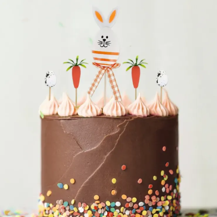 Cerf Dellier Cakes toppers lapin de Pâques (x5) Clearance