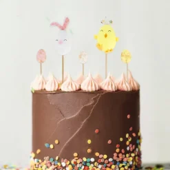 Cerf Dellier Cakes toppers lapin et poussin de Pâques (x5) Sale