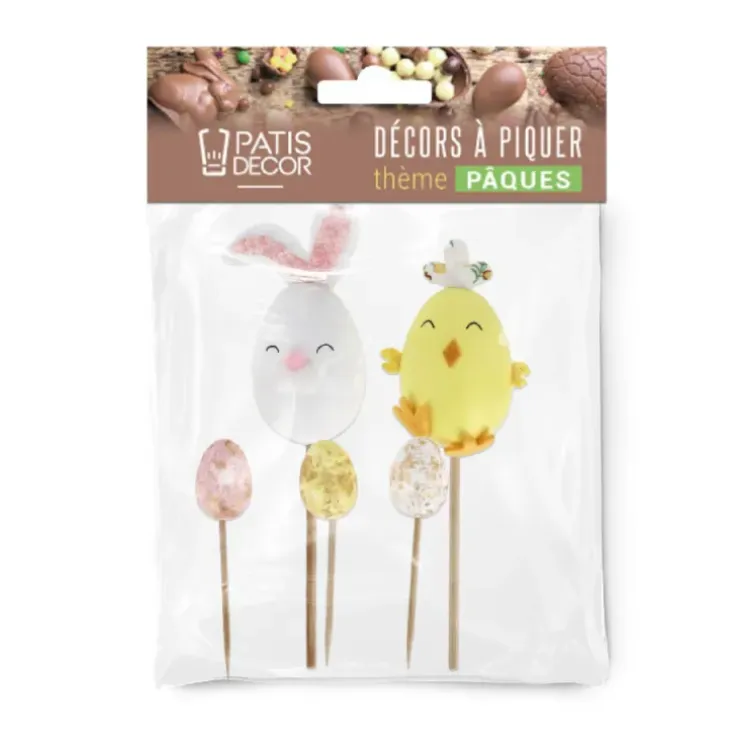 Cerf Dellier Cakes toppers lapin et poussin de Pâques (x5) Sale