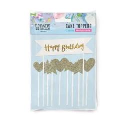 Cerf Dellier Cakes toppers "Happy birthday" 2 (x10) New