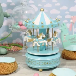 Cerf Dellier Carrousel musical bleu