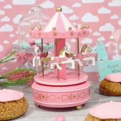 Cerf Dellier Carrousel musical rose