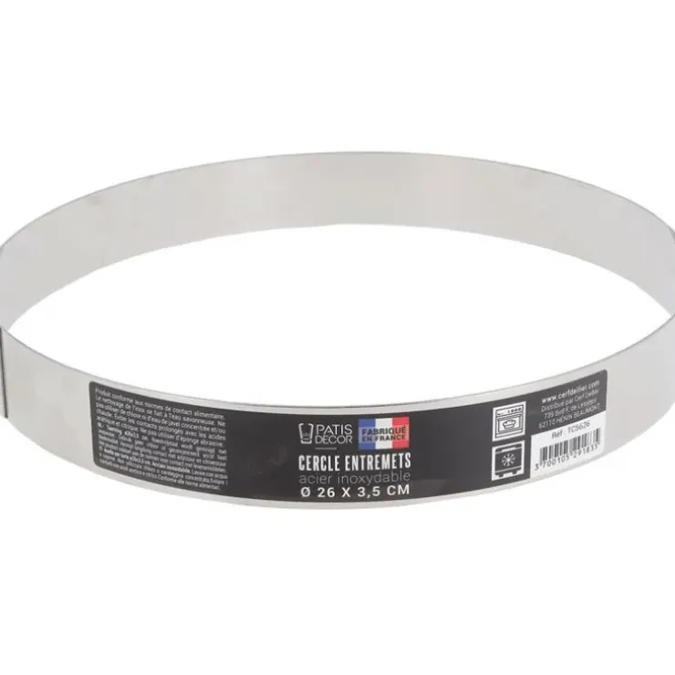 Cerf Dellier Cercle à entremets inox H 3,5 cm Ø 26 cm Sale