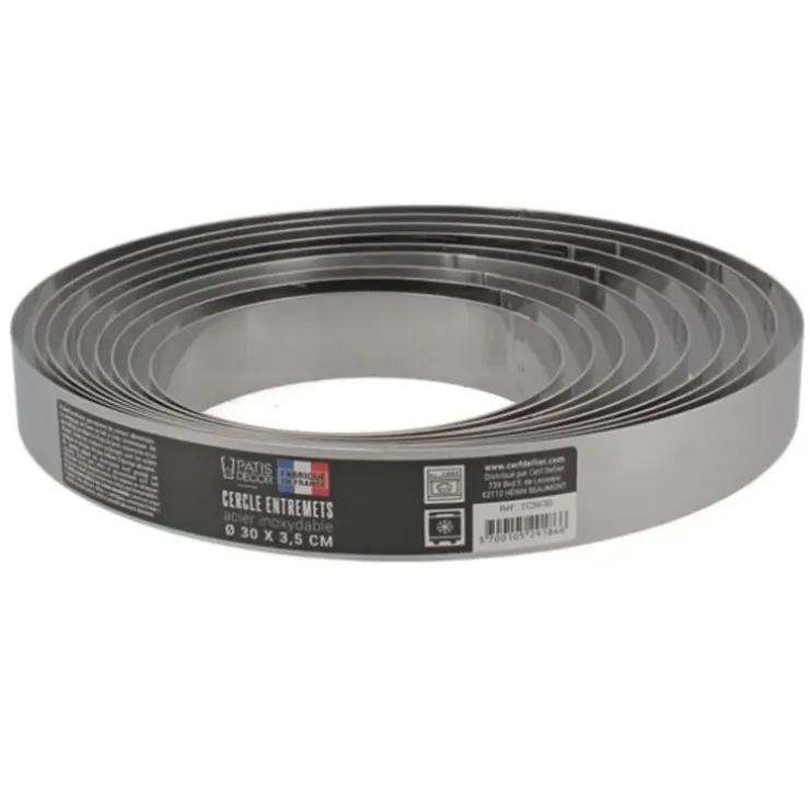 Cerf Dellier Cercle à entremets inox H 3,5 cm Ø 26 cm Sale