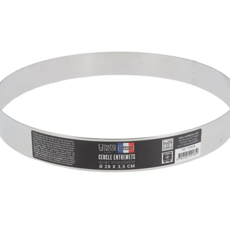 Cerf Dellier Cercle à entremets inox H 3,5 cm Ø 28 cm Discount