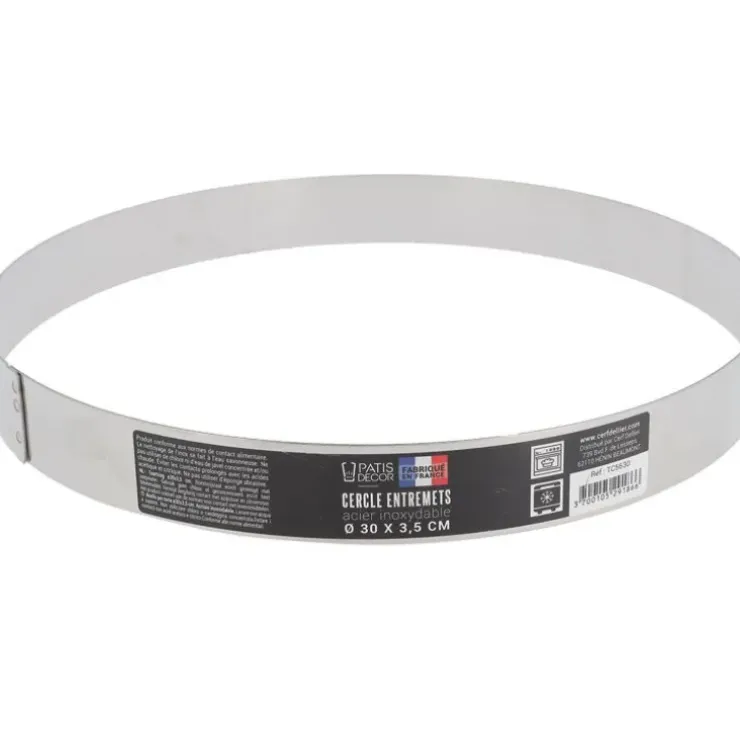 Cerf Dellier Cercle à entremets inox H 3,5 cm Ø 30 cm Discount