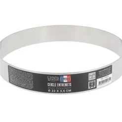 Cerf Dellier Cercle à entremets inox H 3,5 cm Ø 22 cm New
