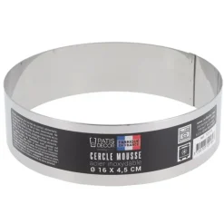 Cerf Dellier Cercle à mousse inox H 4,5 cm Ø 16 cm New
