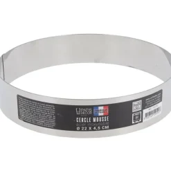 Cerf Dellier Cercle à mousse inox H 4,5 cm Ø 22 cm New