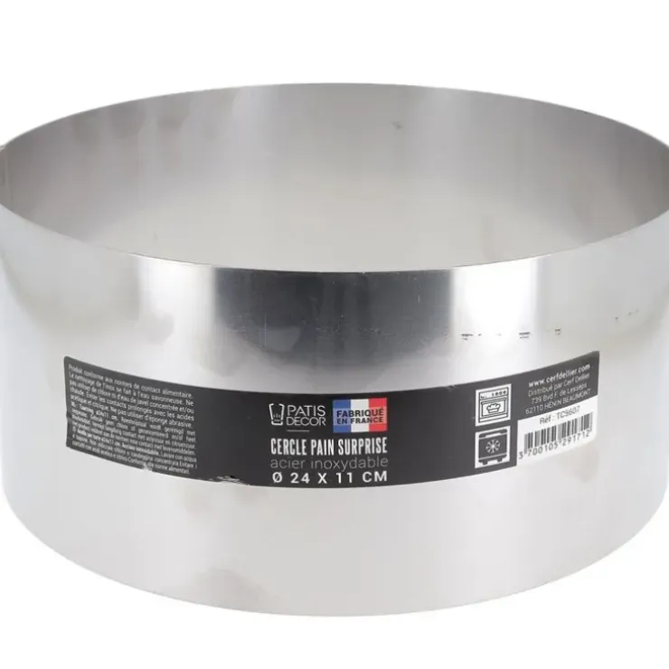 Cerf Dellier Cercle à pain surprise inox H 11 cm Diam 24 cm Discount