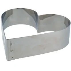 Cerf Dellier Cercle à pâtisserie cœur inox 16 cm H 4,5 cm Hot