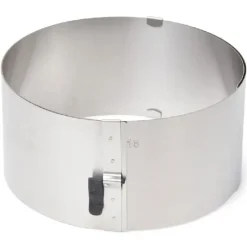 Cerf Dellier Cercle à pâtisserie extensible avec levier de blocage - hauteur 9 cm - Ø 17 à 30 cm Discount