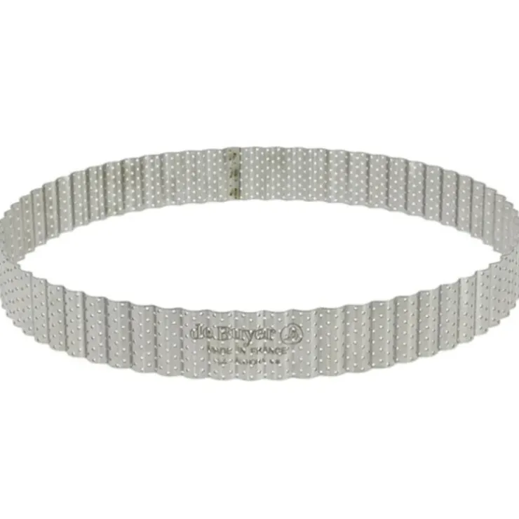 Cerf Dellier Cercle à tarte cannelé et perforé inox H 3 cm De Buyer Online