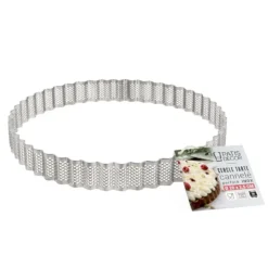 Cerf Dellier Cercle à tarte cannelé perforé inox H 2,5 cm Ø 20 cm Clearance