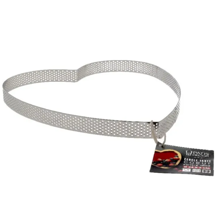 Cerf Dellier Cercle à tarte perforé coeur inox H 2 cm Ø 24 cm Online