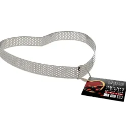Cerf Dellier Cercle à tarte perforé coeur inox H 2 cm Ø 18 cm Sale
